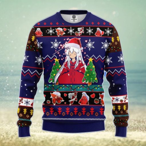 Inuyasha Anime Ugly Christmas Sweater Blue Amazing Gift Men And Women Christmas Gift