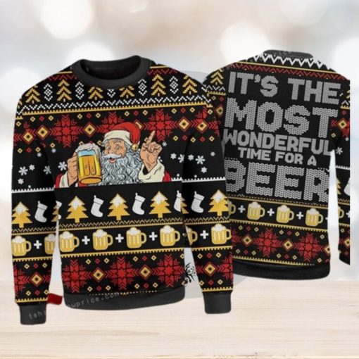 It Is The Most Wonderful Time For Beer Christmas Ugly Sweater Party