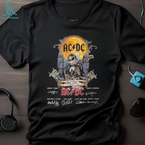 Jack Skellington Mix AC DC Signature Halloween Limited Edition T Shirt