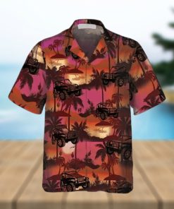 Jeep Tropical Palm Trees Beach At Sunset Pattern Hawaiian Shirt