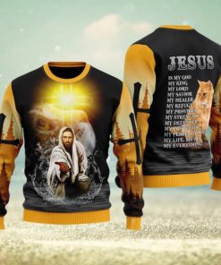 Jesus And Cat My Everything Ugly Christmas Sweater Gift For Men And Women