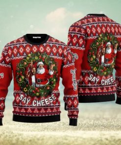 Jesus And Santa Say Cheese Ugly Christmas Sweater For Men And Women