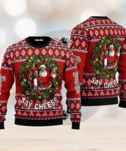 Jesus And Santa Say Cheese Ugly Christmas Sweater For Men And Women