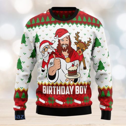 Jesus Birthday Boy Christmas Unisex Ugly Christmas Sweater 3D