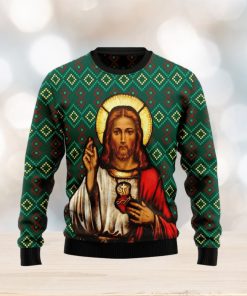 Jesus Red nosed Ugly Christmas Sweater Gift Men Women