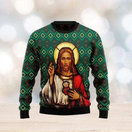 Jesus Red nosed Ugly Christmas Sweater Gift Men Women