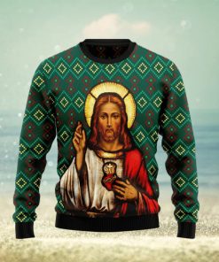 Jesus Red nosed Ugly Christmas Sweater Gift Men Women