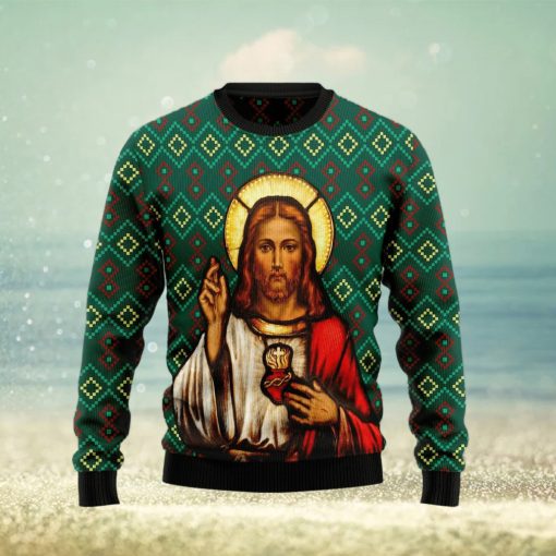 Jesus Red nosed Ugly Christmas Sweater Gift Men Women