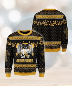 Jesus Saves Hockey Ugly Christmas Sweater Design Gift For Men And Women