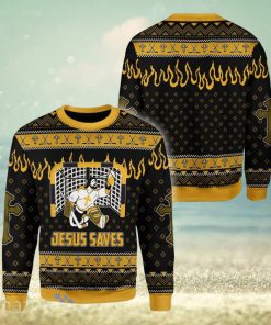 Jesus Saves Hockey Ugly Christmas Sweater For Men And Women