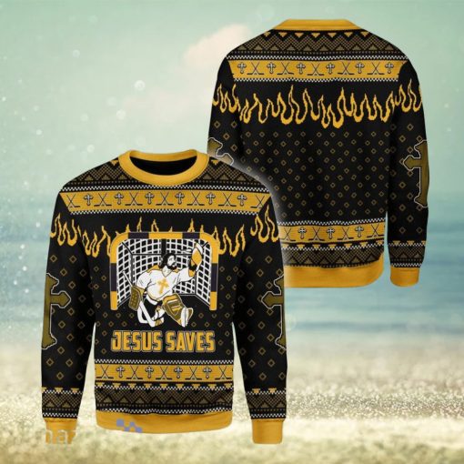 Jesus Saves Hockey Ugly Christmas Sweater For Men And Women