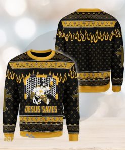 Jesus Saves Hockey Ugly Christmas Sweater For Men And Women