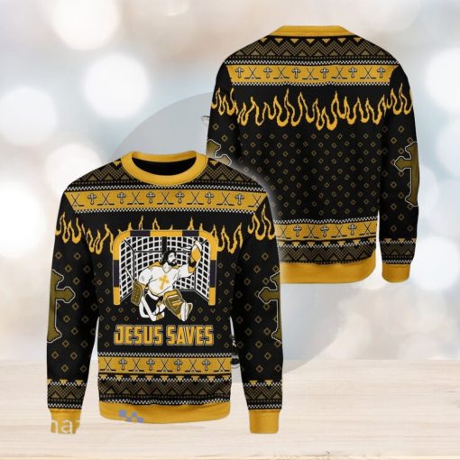 Jesus Saves Hockey Ugly Christmas Sweater For Men And Women