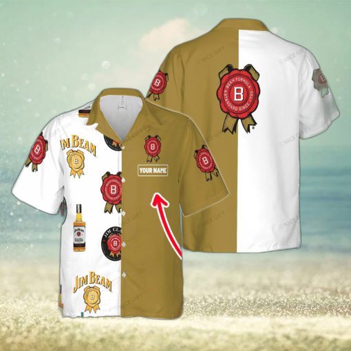 Jim Beam Contemporary Custom Name Hawaiian Shirt Love Beer Gift