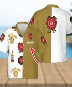 Jim Beam Contemporary Custom Name Hawaiian Shirt Love Beer Gift