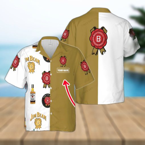 Jim Beam Contemporary Custom Name Hawaiian Shirt Love Beer Gift