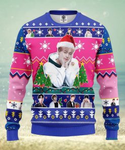 Jin Bts Pink Thanksgiving Women Mens Ugly Christmas 3D Knitted Sweater