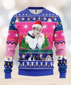 Jin Bts Pink  Thanksgiving Women Mens Ugly Christmas 3D Knitted Sweater