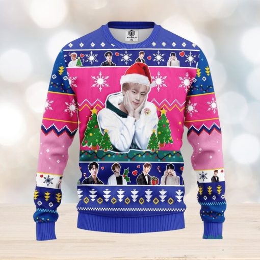 Jin Bts Pink  Thanksgiving Women Mens Ugly Christmas 3D Knitted Sweater