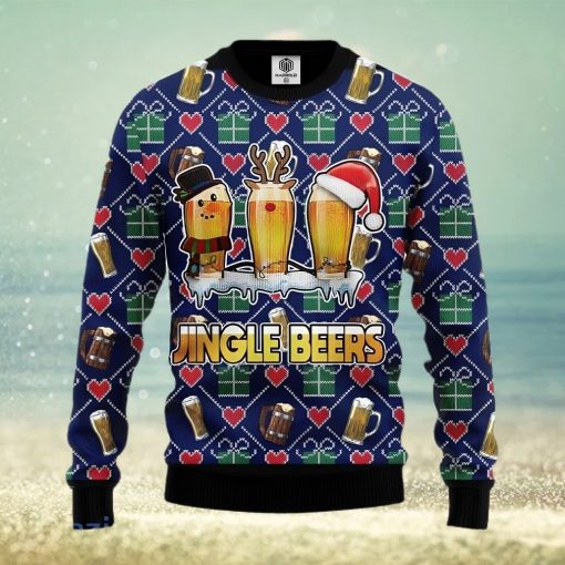 Jingle Beer Ugly Christmas Sweater 3D Gift For Men And Women