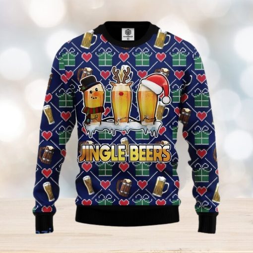 Jingle Beer Ugly Christmas Sweater 3D Gift For Men And Women