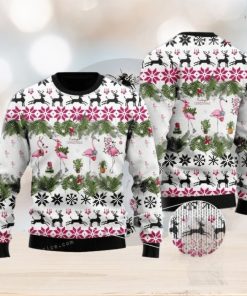 Jingle Bells And Pink Flamingo Xmas Ugly Sweater