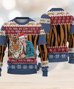 Joe Exotic Tiger King Christmas Gift For Holiday Tiger King What 3D Ugly Christmas Sweater