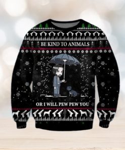 John Wick Be Kind To Animals Christmas Ugly Sweater Party