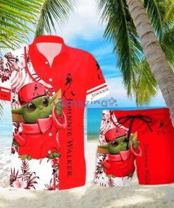 Johnnie Walker Baby Yoda Lover Hawaiian Shirt And Shorts Aloha Summer Gift For Men And Women