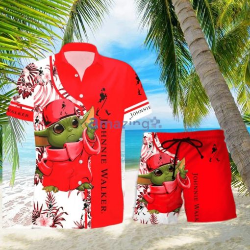 Johnnie Walker Baby Yoda Lover Hawaiian Shirt And Shorts Aloha Summer Gift For Men And Women