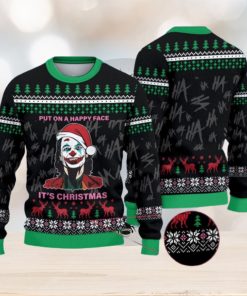 Joker Put On A Happy Face It’s 3D All Over Printed Ugly Christmas Sweater 3D All Over Printed Ugly Christmas Sweater