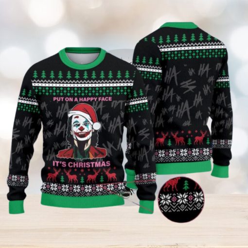 Joker Put On A Happy Face It’s 3D All Over Printed Ugly Christmas Sweater 3D All Over Printed Ugly Christmas Sweater