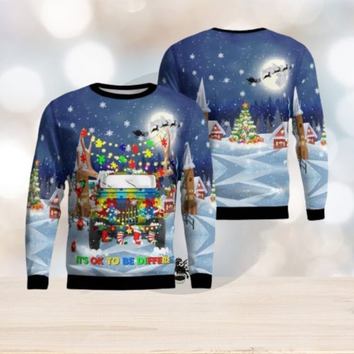 Jp Autism It’s Ok To Be Different Christmas Ugly Sweater 3D Gift For Men And Women