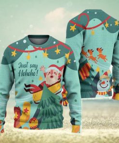 Just Say Hohoho Ugly Christmas Sweater Knitted Gift For Men And Women