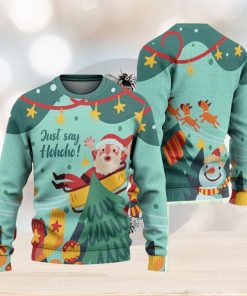 Just Say Hohoho Ugly Christmas Sweater Knitted Gift For Men And Women