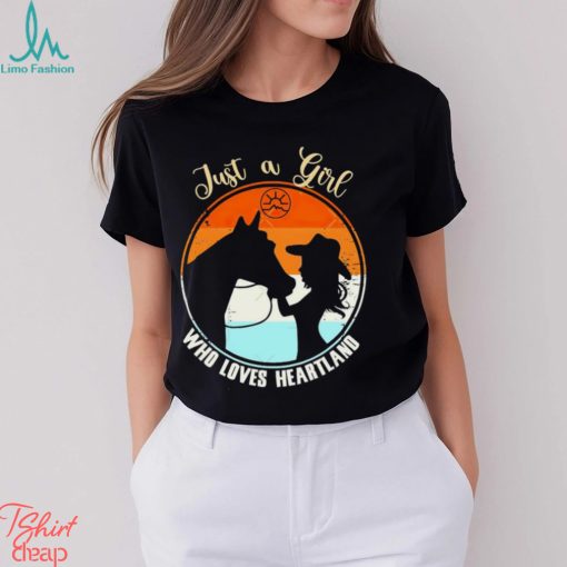 Just a girl who loves heartland girl cowboy horse shirt