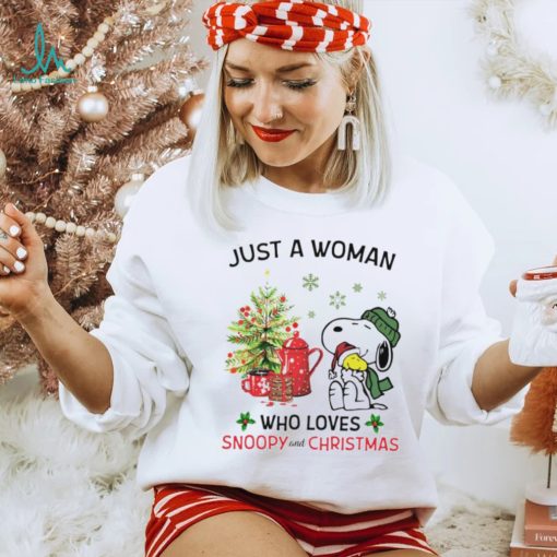 Just a woman who loves Snoopy and Christmas Shirt