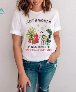 Just a woman who loves Snoopy and Christmas Shirt
