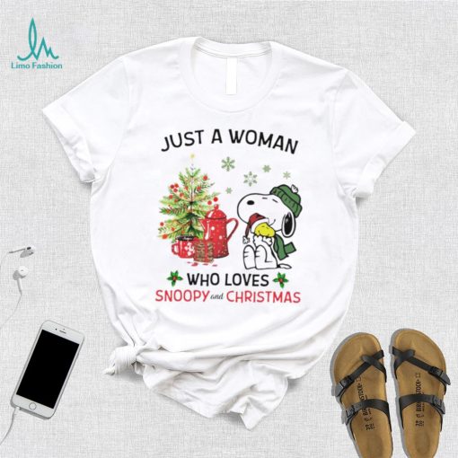 Just a woman who loves Snoopy and Christmas Shirt