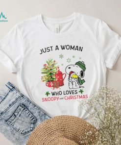Just a woman who loves Snoopy and Christmas Shirt