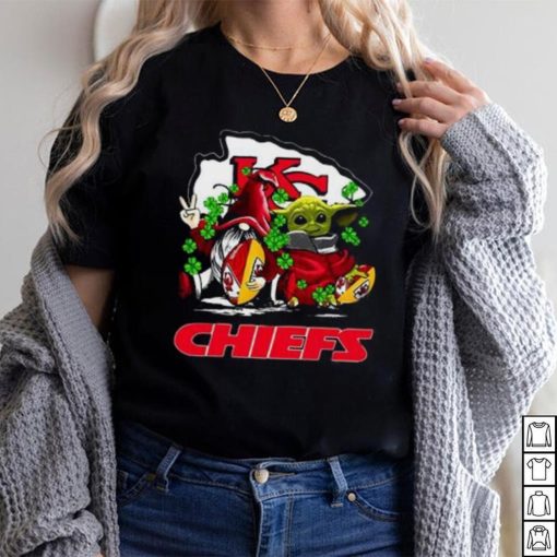 Kansas City Chiefs Christmas Baby Yoda Patrick's Day Super Bowl LIV Champions Xmas T Shirt