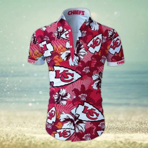 Kansas City Chiefs Hawaiian Shirt Tropical Flower Pattern