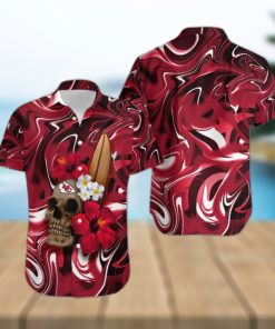 Kansas City Chiefs Skull And Flower Hawaiian Shirt Gift For Halloween