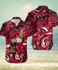 Kansas City Chiefs Skull And Flower Hawaiian Shirt Gift For Halloween