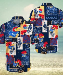 Kansas Jayhawks Map US Pattern Hawaiian Shirt Short Sleeve For Men And Women