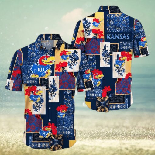 Kansas Jayhawks Map US Pattern Hawaiian Shirt Short Sleeve For Men And Women