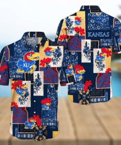 Kansas Jayhawks Map US Pattern Hawaiian Shirt Short Sleeve For Men And Women