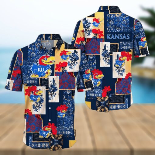 Kansas Jayhawks Map US Pattern Hawaiian Shirt Short Sleeve For Men And Women