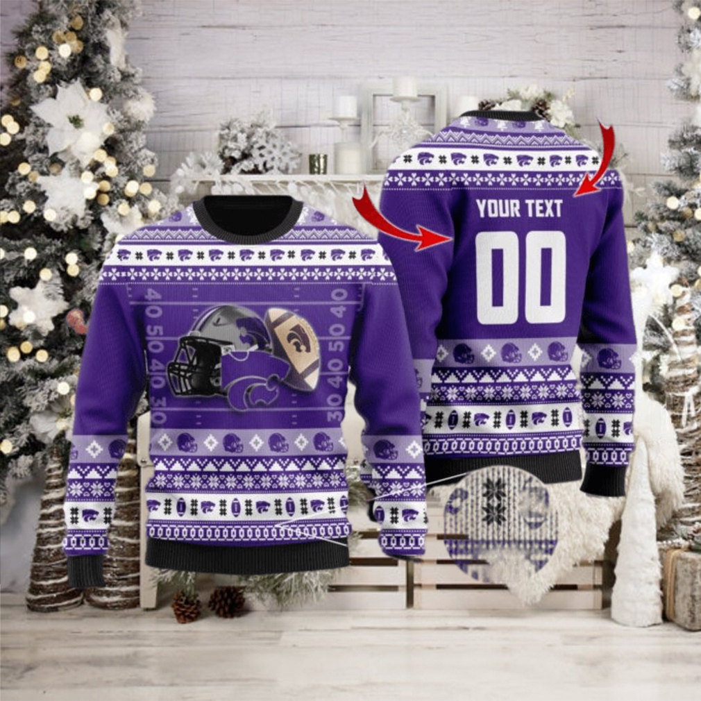 Kansas State Wildcats Custom Name & Number Personalized Ugly Christmas  Sweater, Ugly Sweater, Christmas Sweaters, Hoodie, Sweatshirt, Sweater -  Limotees
