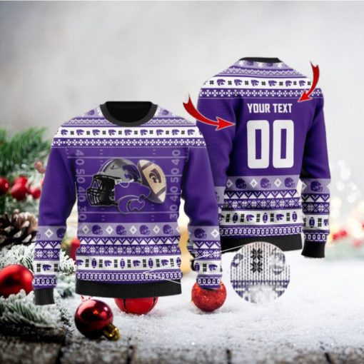 Kansas State Wildcats Custom Name & Number Personalized Ugly Christmas Sweater, Ugly Sweater, Christmas Sweaters, Hoodie, Sweatshirt, Sweater